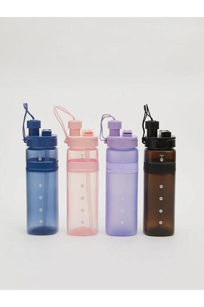 LC Waikiki زجاجة مياه مطبوعة متنوعة الألوان مع شفاطة 600 مل (S6)