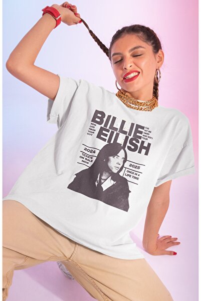 SEVBANO تي شيرت مطبوع عليه تصميم بيلي إيليش هيت مي هارد آند سوفت للجنسين مقاس...