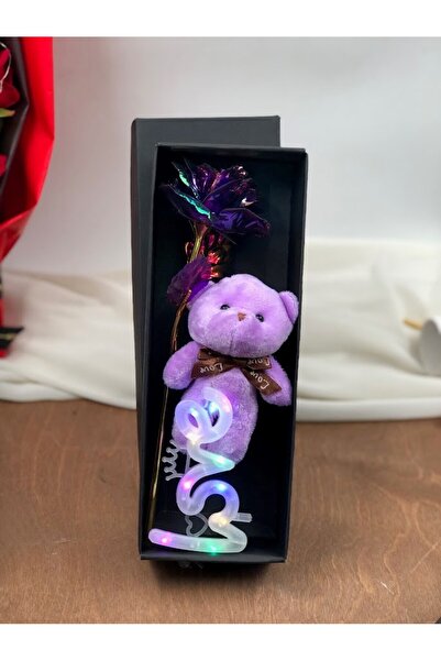 Desenor Concept Love Led Işık Sonsuz Gül Ve Peluş Ayıcık Sevgiliye En Özel Se...
