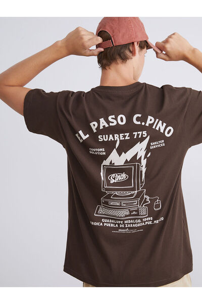 LC Waikiki Ανδρικό μπλουζάκι Özmarka New Season με στάμπα και λαιμόκοψη ποδηλ...