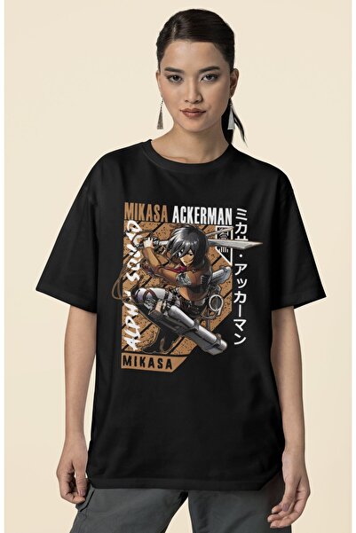 SEVBANO تي شيرت مطبوع عليه شخصية ميكاسا أكرمان أتاك أون تيتان للجنسين مقاس كبير