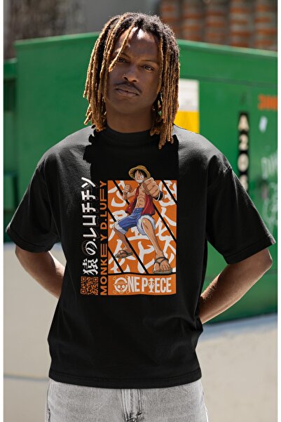 SEVBANO تي شيرت مطبوع عليه شخصية مونكي دي لوفي للجنسين مقاس كبير من سلسلة الأ...