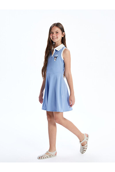 LC Waikiki Özmarka Rochie pentru fete cu imprimeu Kuromi, guler tip cămașă, s...