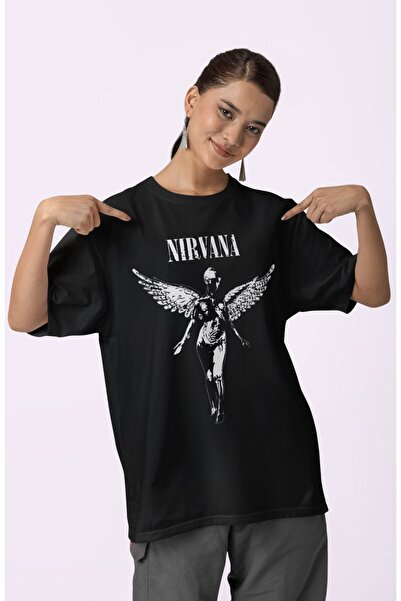 SEVBANO Design Nirvana Rock Metal Printed Unisex Oversize Music Band T-Shirt