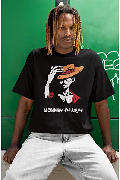 SEVBANO تي شيرت مطبوع عليه شخصية مونكي دي لوفي للجنسين مقاس كبير من سلسلة الأ...