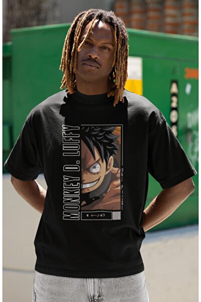 SEVBANO تي شيرت مطبوع عليه شخصية مونكي دي لوفي للجنسين مقاس كبير من سلسلة الأ...