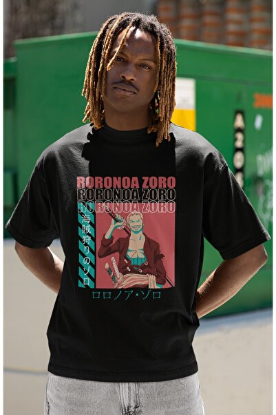 SEVBANO Tricou unisex supradimensionat cu imprimeu Roronoa Zoro, cu personaje...