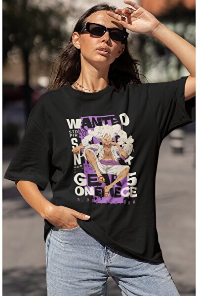 SEVBANO Tricou unisex supradimensionat cu imprimeu Monkey D. Luffy din Gear 5...