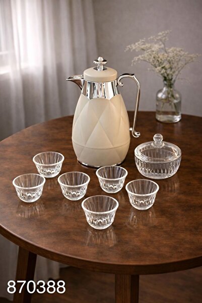 Louvre Luvre thermos with 6 coffee cups and dates