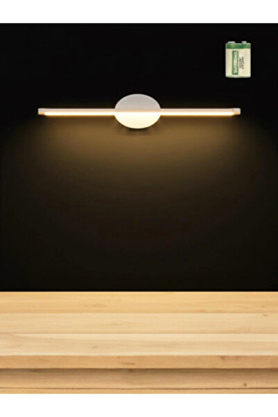 ST LİGHTİNG Modern Kablosuz Pilli Aplik Banyo Tablo Ayna Siyah Pil Dahildir 3...