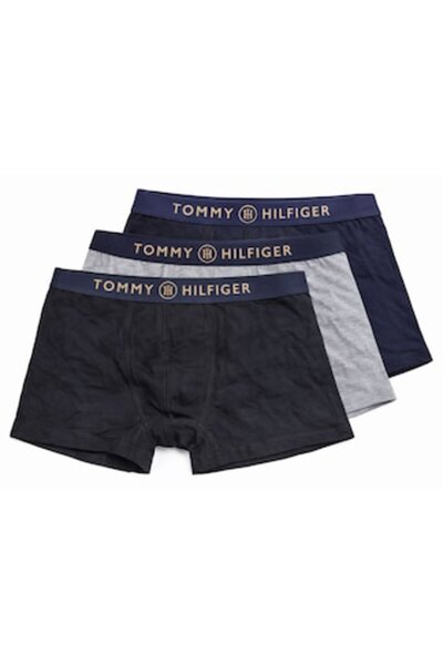 Tommy Hilfiger Men's Boxer Set with Elastic Logo Band, 3 Pairs, Size L