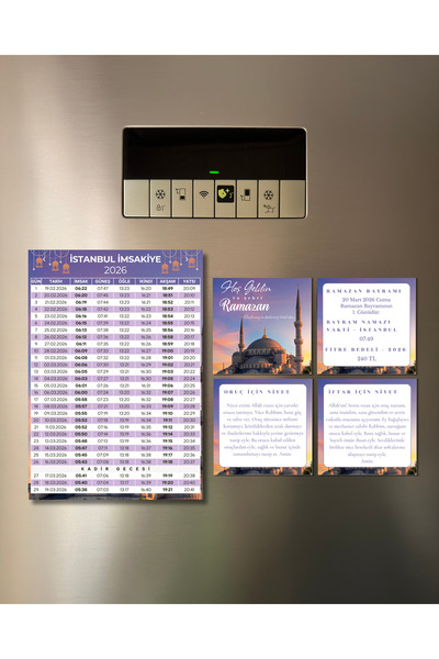 Renkia Studio 2026 İstanbul Ramazan İmsakiyesi Magnet Seti | Dua, Niyet ve Ba...