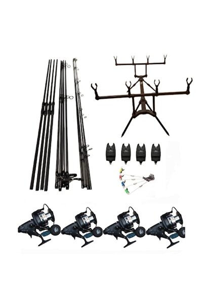 eastshark Set complet pescuit la Crap, 4 lansete 3, 90m, 3 segmente, 4 muline...