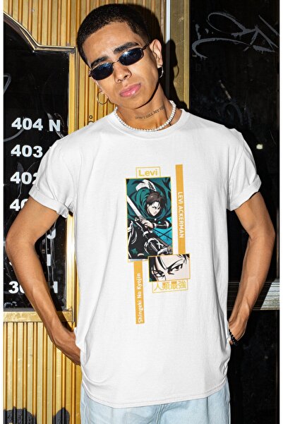 SEVBANO Tricou Levi Ackerman Shingeki No Kyojin imprimat unisex oversize cu p...