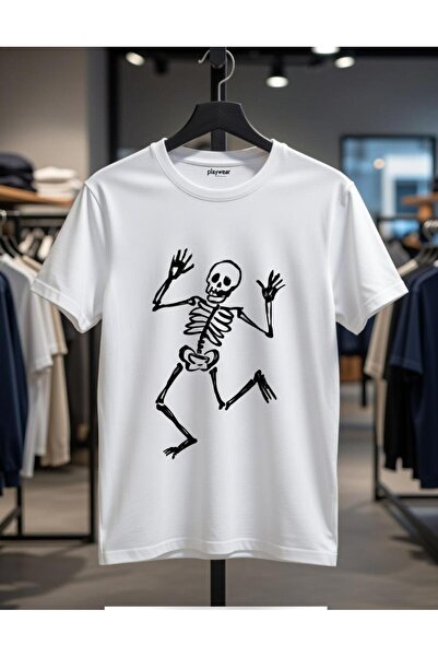 playwear PLAY WEAR Unisex Μπλουζάκι με στάμπα AMAN SKELETON με λαιμόκοψη ποδη...