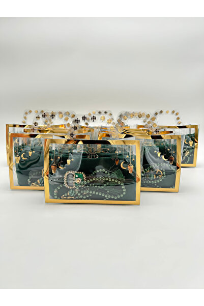 LenaToptan 10 Adet Ramazan Temalı Çanta İçerisinde Flamlı örtü Tesbih ve Taşl...