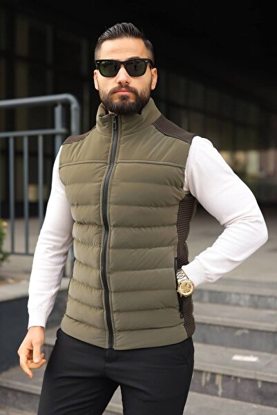 Helen Goods New Season Knitwear Detailed Nova Fabric Men's Puffer Vest
