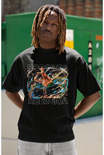 SEVBANO Tricou unisex supradimensionat cu imprimeu Roronoa Zoro, cu personaje...