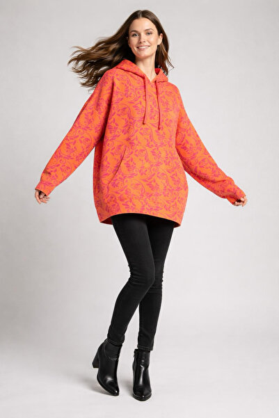 Digz fashion 100% Organic Cotton Floral Patterned Kangaroo Pocket Hooded Knit...