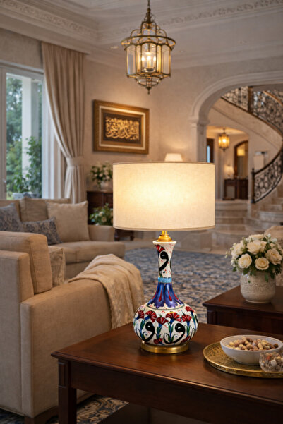 Vinner İZNİK AURA | IA-01 El İşçiliği Seramik Gövdeli Silindir Şapkalı Abajur