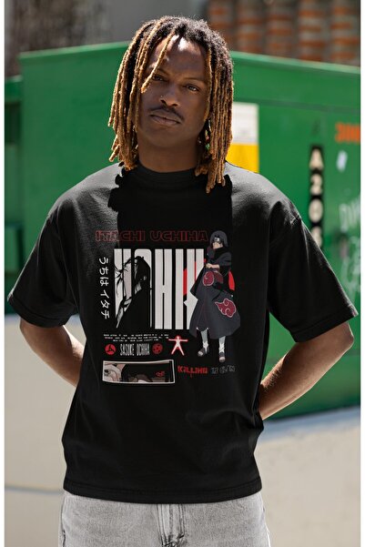 SEVBANO Tricou cu imprimeu Itachi Uchiha Sasuke Uchiha, unisex, supradimensio...