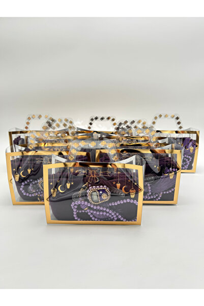 LenaToptan 10 Adet Ramazan Temalı Çanta İçerisinde Flamlı örtü Tesbih ve Taşl...