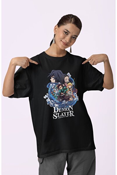 SEVBANO Demon Slayer Kimetsu No Yaiba Τυπωμένο Unisex Oversize Μπλουζάκι με χ...