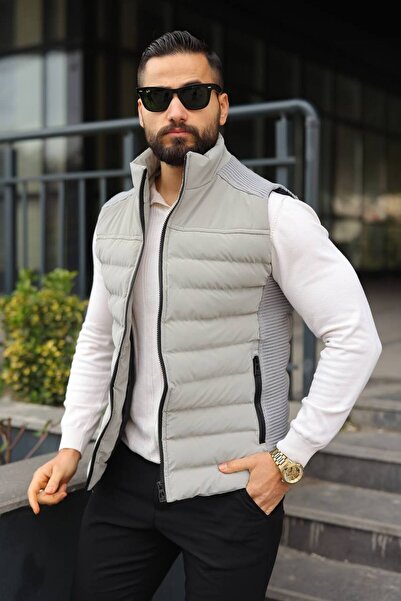 Helen Goods New Season Knitwear Detailed Nova Fabric Men's Puffer Vest