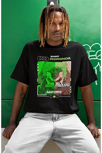 SEVBANO تي شيرت مطبوع عليه شخصيات من مسلسل أنمي ون بيس للجنسين بتصميم رورونوا...