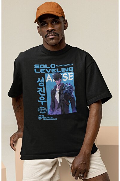 SEVBANO تي شيرت مطبوع عليه شخصية أنمي سولو ليفلينج أرايز للجنسين مقاس كبير