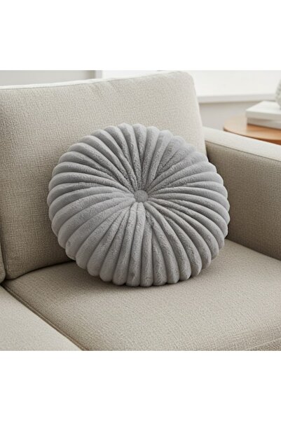 SyaMAG Soft and comfortable decorative pillow, button pattern, round, Ø35x8 c...