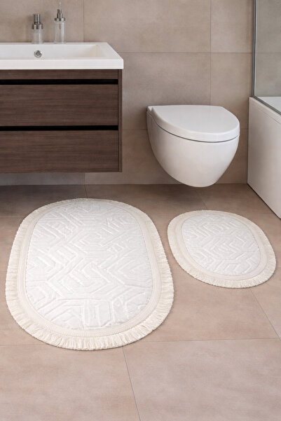 MUK's Non-Slip Base Washable Dust and Stain Proof Set of 2 Toilet Bowl Oval B...