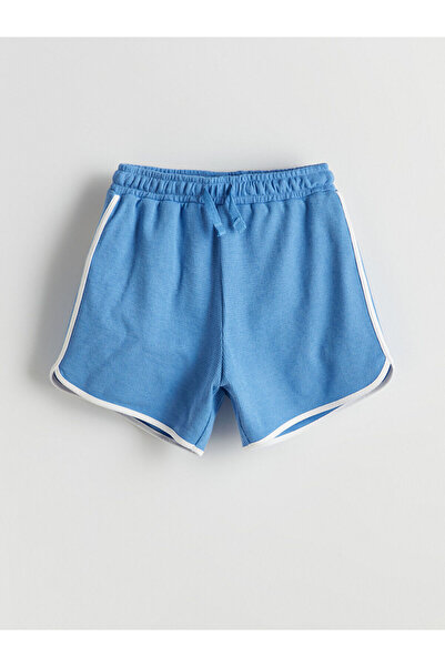 LC Waikiki Özmarka New Season Elastic Waist Textured Girls' Shorts