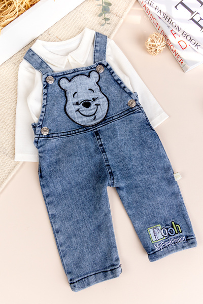 Babymod Figured Denim 2-Piece Baby Boy Denim Salopet Overalls