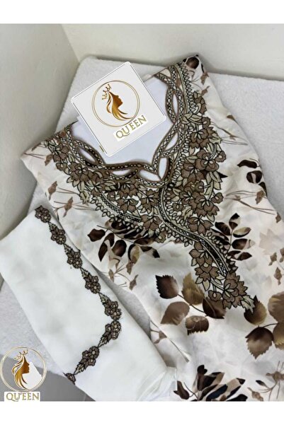 QUINN مخاوير مخور اماراتي حرير مخرم بالطرحه /قماش بدون تفصيل