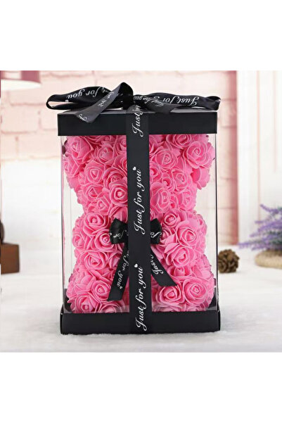 Ruyidecor Foam Rose Teddy Bear, 25 cm, pink