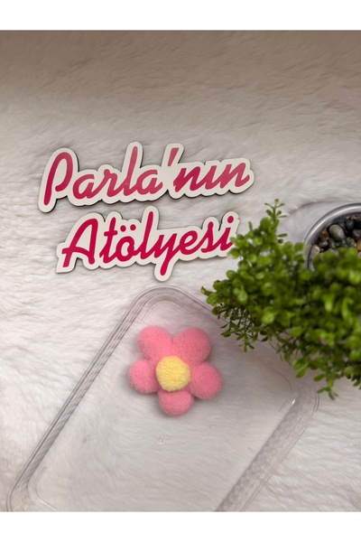 SOFT Velika ružičasta kopča za kosu u obliku tratinčice sa aligatorskom kopčom