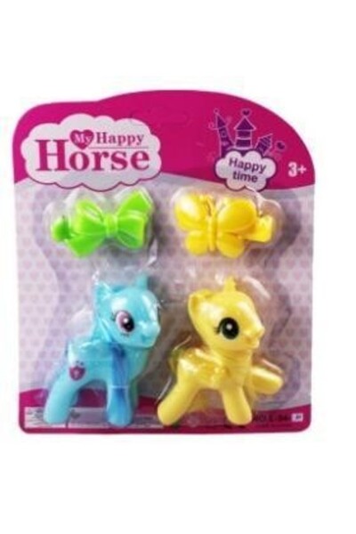 doremodam L-34-10 - Pony 2-Piece Figure Set with Buckle, Blue (Lisinya)