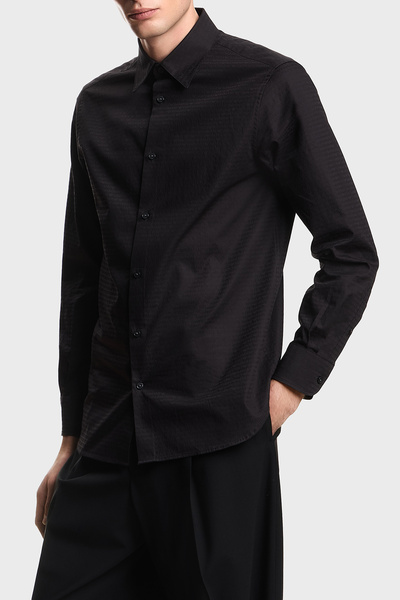 Emporio Armani Cotton Regular Fit Logo Long Sleeve Shirt Men's Shirt Em001537...