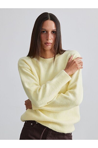 LC Waikiki Lcwaikiki Classic Yellow Crew Neck Women's Knitwear Sweater