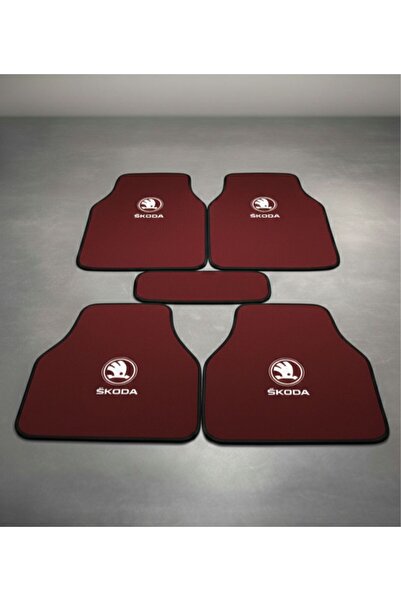 Universal 5 Parça Skoda Superb Uyumlu Kırmızı Araba Paspası – 2D Çift Katlı H...