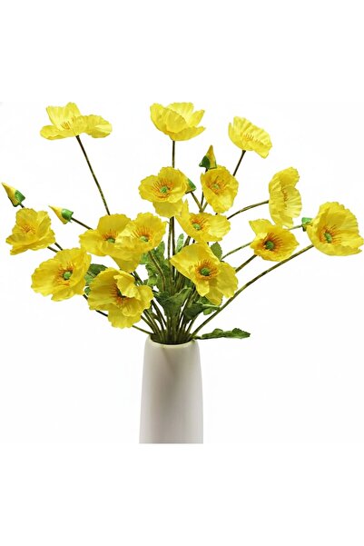 Lilac Home Yapay 4`lü Gelincik 60 Cm Sarı