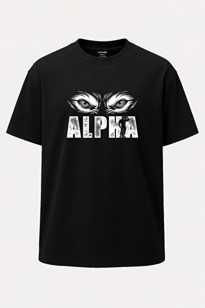 nirvoda Oversize Alfa Bozkurt Printed Fitness Gym Turkish T-Shirt