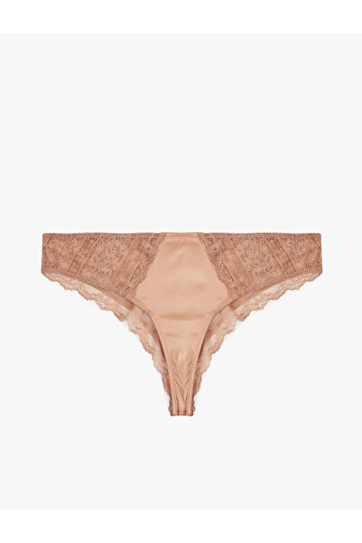 Koton Comfortable Fit Brazilian Panties with Lace Detail