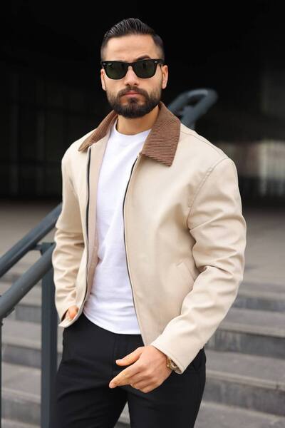 Helen Goods سترة موسمية للرجال بياقة مخملية من نيو سيزون