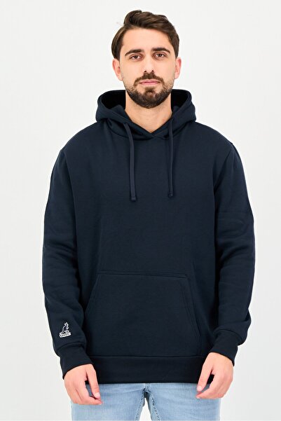 Kangol Men Plain Long Sleeve Hoodie, Navy