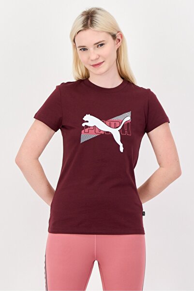 Puma Women Sportswear Fit Short Sleeve Outdoor Top, Maroon