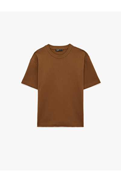 Koton Comfortable Fit Short Sleeve Pique Fabric Cotton Crew Neck Basic T-Shirt