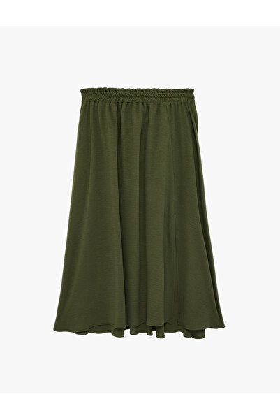 Koton Comfortable Fit Aerobin Fabric Elastic Waist Midi Bell Skirt