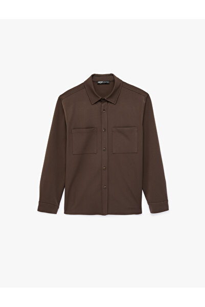 Koton Regular Fit Cepli Uzun Kollu Klasik Yaka Gömlek